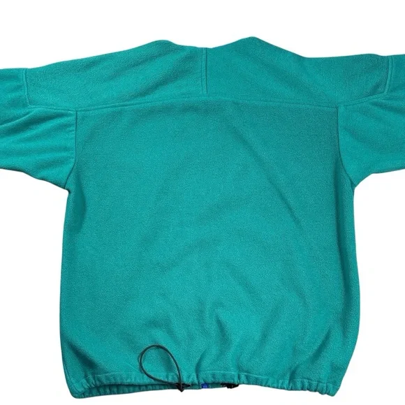 Vintage 90s Columbia Fleece Jacket Teal Blue Abstract Collar USA Made Men’s XL